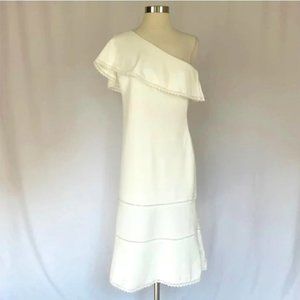 LAUREN Ralph Lauren Women's Cocktail Dress Size 8 Ivory One Shoulder Shift $190